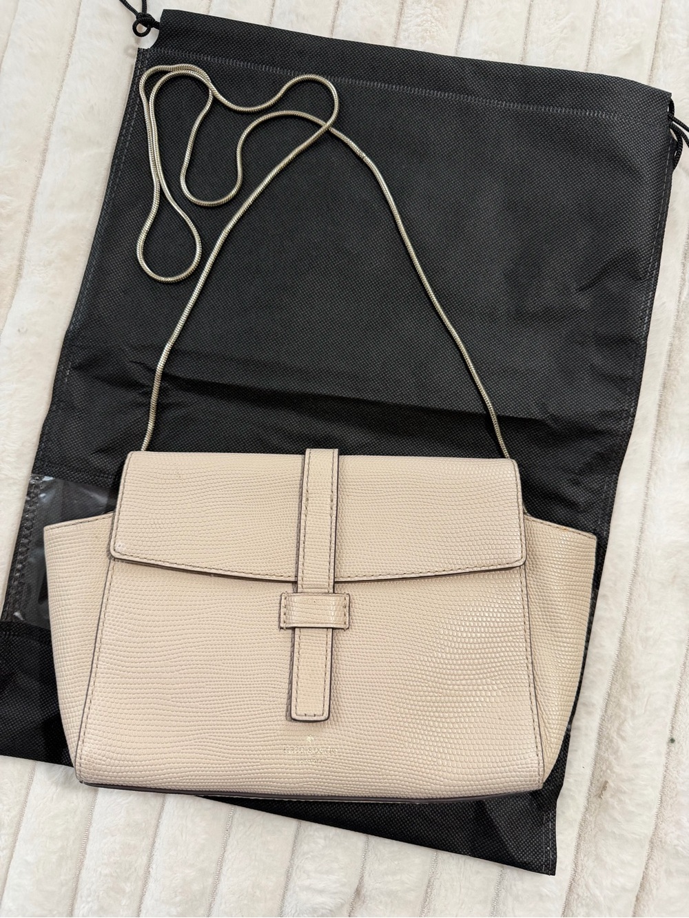 kate spade Beige Textured Shoulder Bag with Strap
